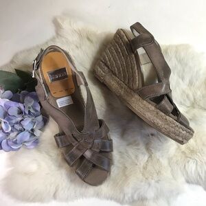 Kanna NWT Woven Leather Espadrille Wedge Sandal 37